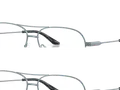 Stylowe, szare okulary przeciwsłoneczne typu aviator z ciemnymi szkłami. Mają lekko krzywe zauszniki, idealne dla każdego.