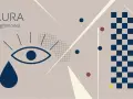 Aura migrenowa: czy migrena oczna jest niebezpieczna? Abstrakcyjny motyw z okiem, łzą i szachownicą.