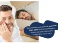 Mężczyzna zakłada soczewkę, a obok śpi spokojnie. Idealne rozwiązanie na drzemkę w soczewkach Night & Day, które można nosić dzień i noc.