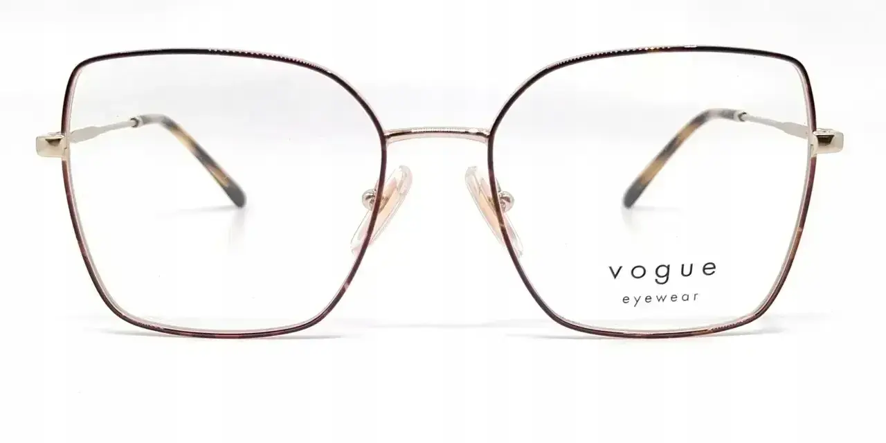 Eleganckie okulary korekcyjne marki Vogue Eyewear. Stylowe, metalowe oprawki w kształcie kocich oczu.