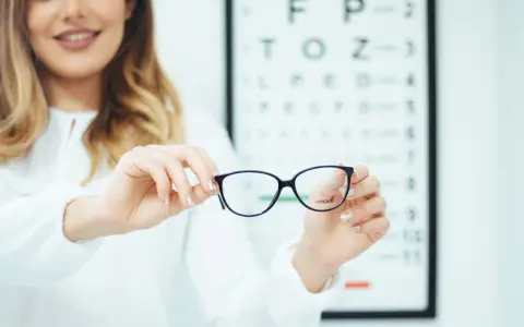 Okulary korekcyjne dla osoby z astygmatyzmem, które mogą być rozwiązaniem problemu widzenia, jak okulary progresywne.