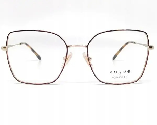 Eleganckie okulary korekcyjne marki Vogue Eyewear. Stylowe, metalowe oprawki w kształcie kocich oczu.